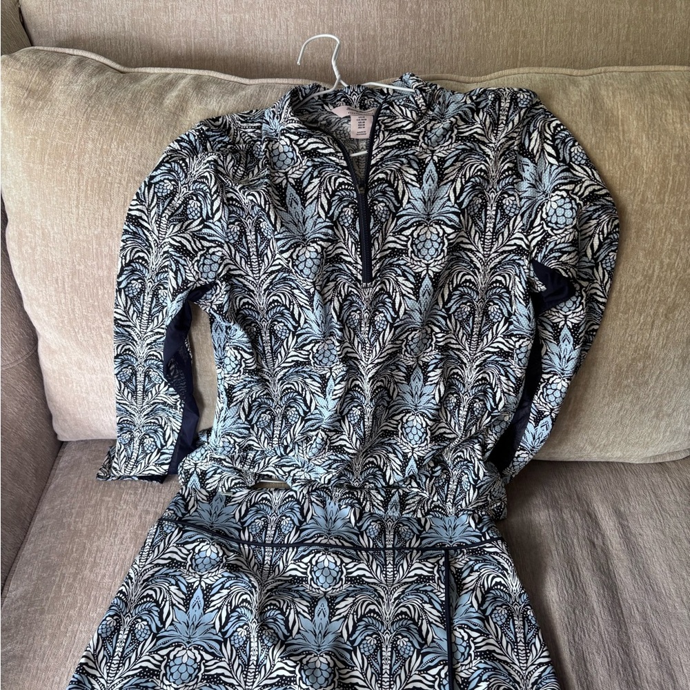 Tommy Bahama Blue and White Patterned Dress